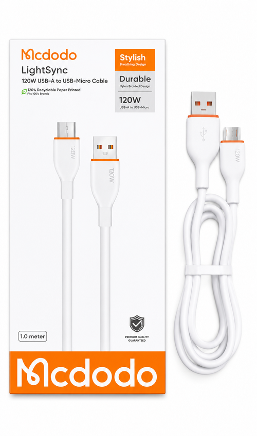 Mcdodo LightSync 120W USB-A to Micro USB Cable