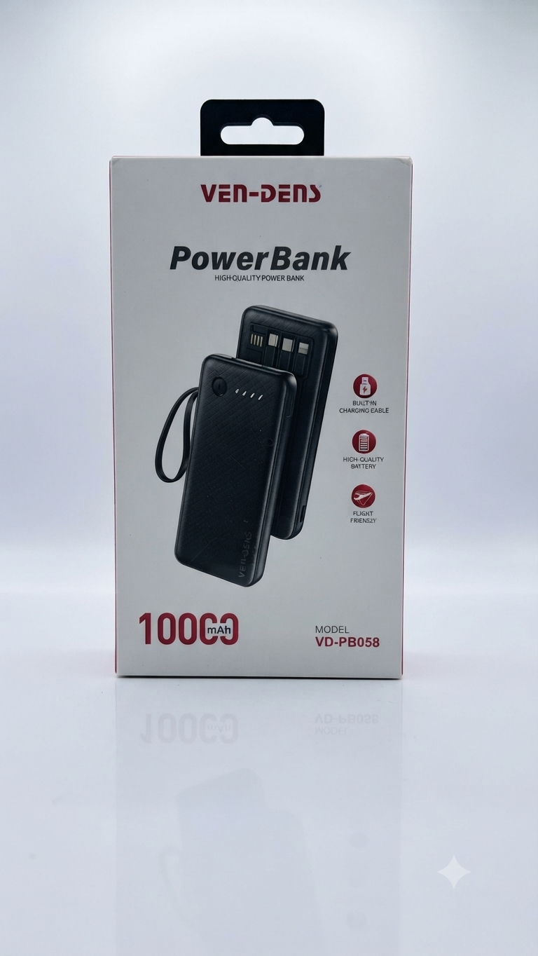 Azadi Sale Live Now! Ven-Dens 10,000mAh Fast 100W PD Power Bank with Built-in Cables Ven-Dens Premium White 100W Power Bank - 10,000mAh Fast Charging Station Ven-Dens Super Charger: 10,000mAh Portable Power Bank with Integrated Multi-Cables.